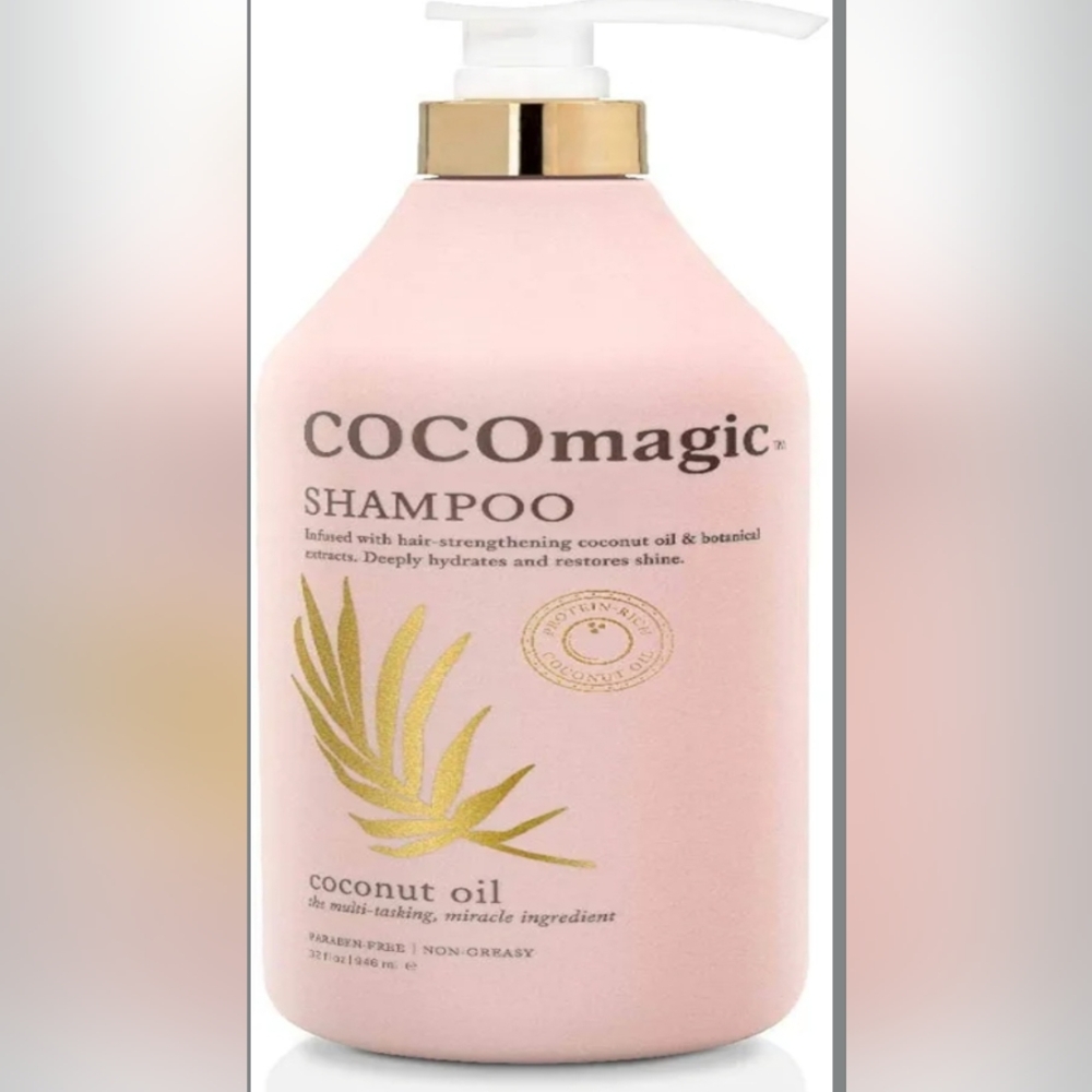 Magic Pink Shampoo Bottle with Gold Leaf Detail